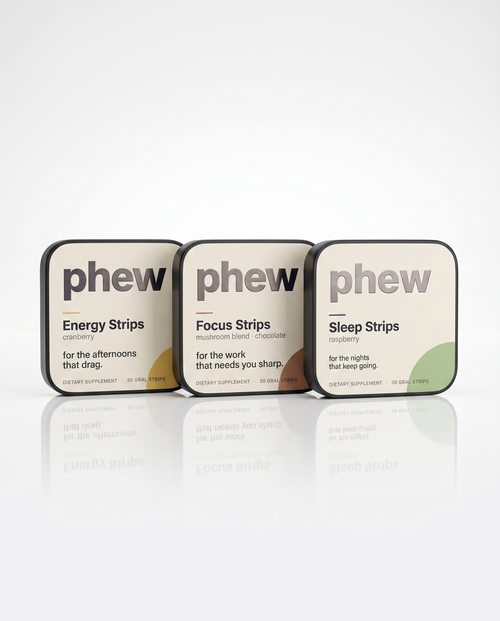 phew Day + Night Set — Energy, Focus and Sleep strip tins